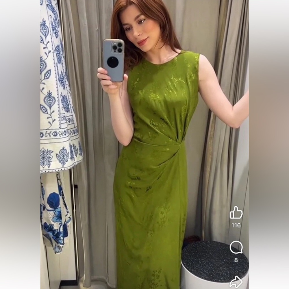 Zara jacquard midi Dress